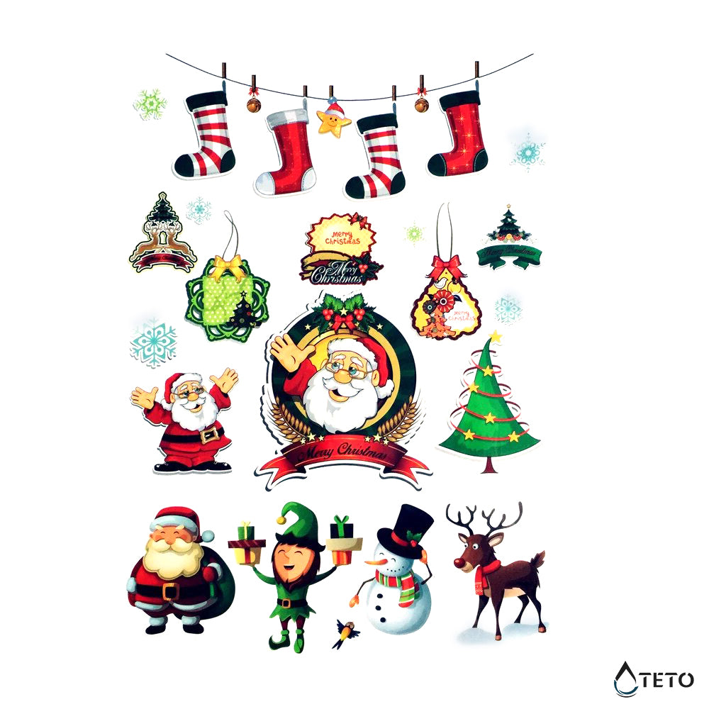 Motivi natalizi - Buon Natale – set – Tipo D - TETO Tatuaggi Temporanei