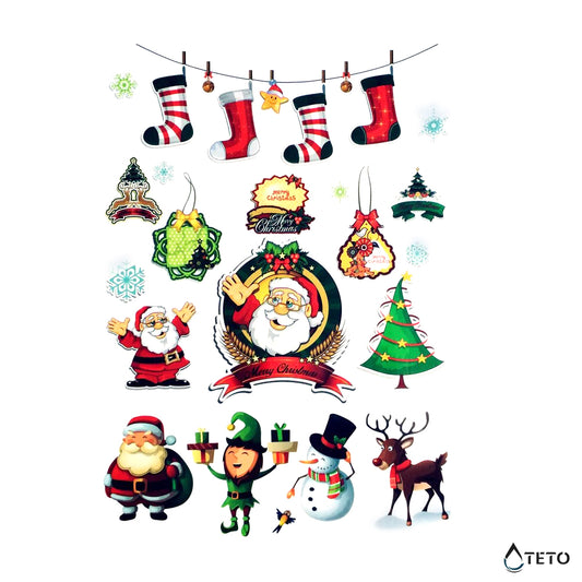 Motivi natalizi - Buon Natale – set – Tipo D - TETO Tatuaggi Temporanei