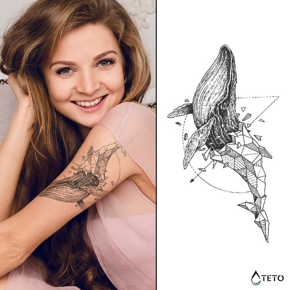 Balena – Semipermanente – Tipo B - TETO Tatuaggi Temporanei