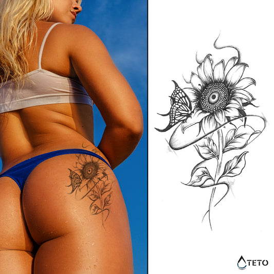 Girasole – Semipermanente - TETO Tatuaggi Temporanei
