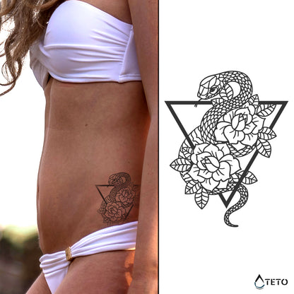 Serpente con fiore – Semipermanente