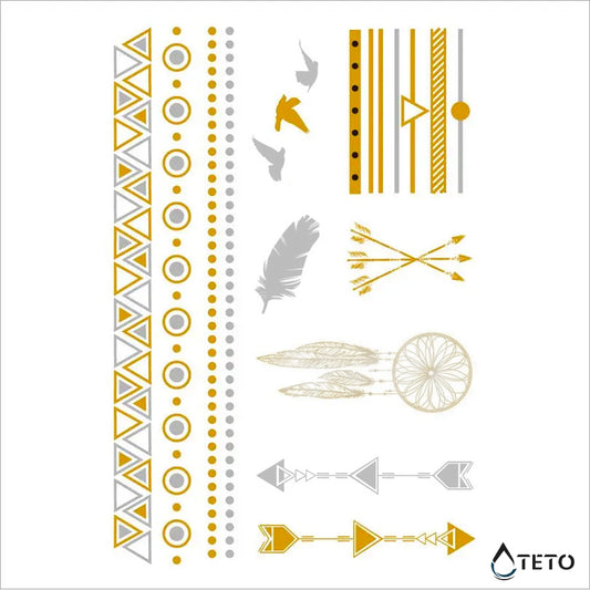 Bracciali e motivi – set – Tipo R - TETO Tatuaggi Temporanei