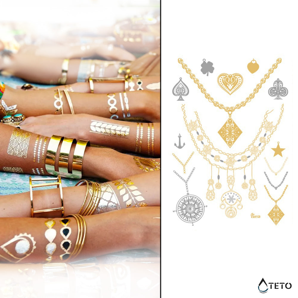 Bracciali e motivi – set – Tipo P - TETO Tatuaggi Temporanei