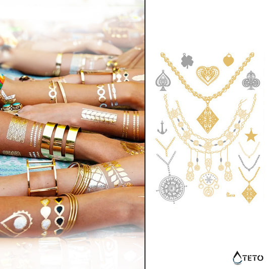Bracciali e motivi – set – Tipo P - TETO Tatuaggi Temporanei