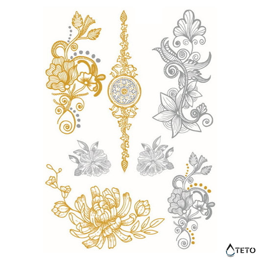 Fiori orientali - set - TETO Tatuaggi Temporanei