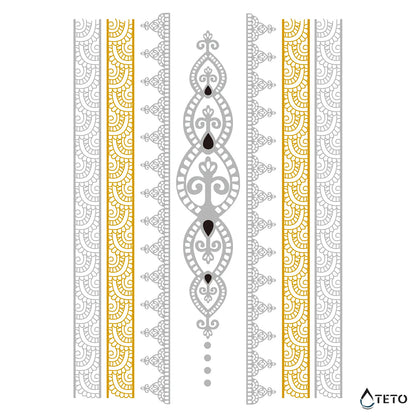 Bracciale e motivi – set – Tipo H - TETO Tatuaggi Temporanei