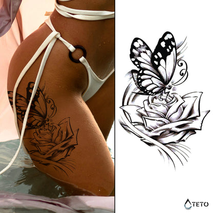 Farfalla su una rosa – Semipermanente
