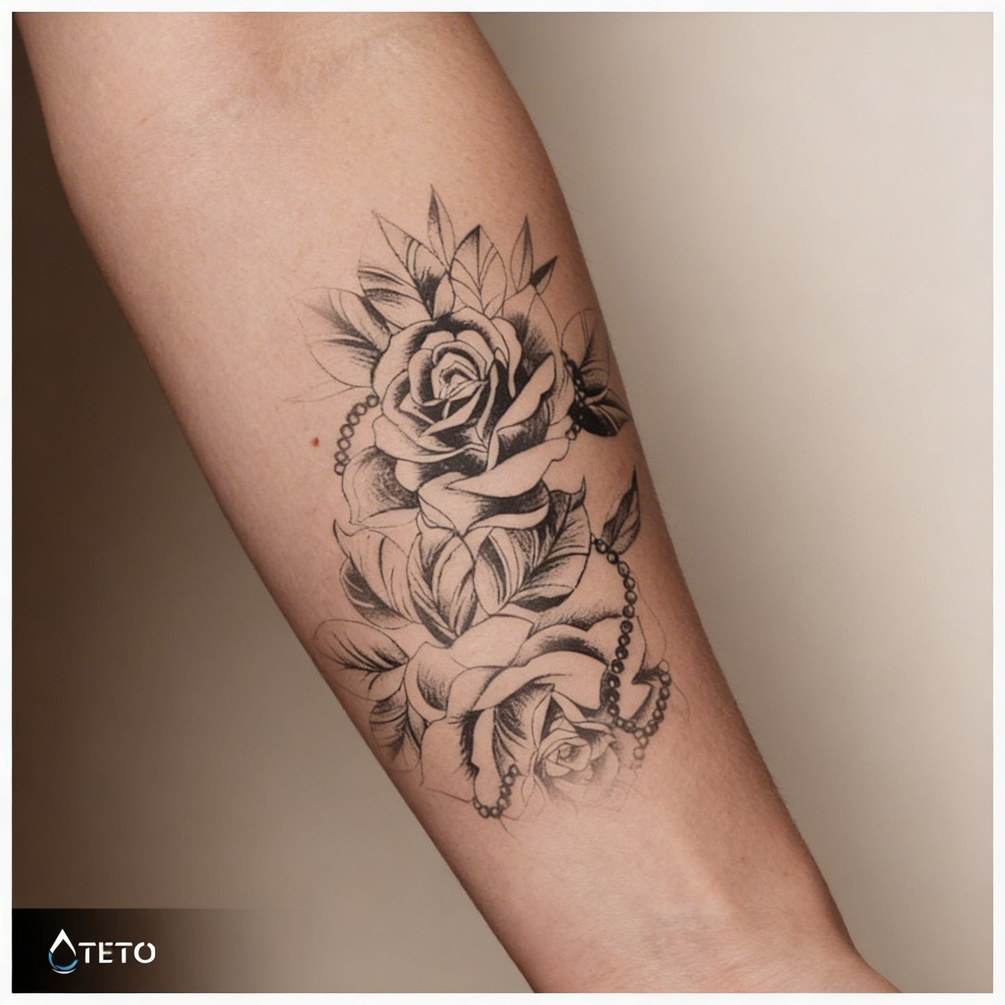 Rosa con perline – Semipermanente